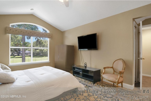 1521 Nottingham Knoll Dr, Jacksonville, FL 32225 - bedroom with lofted ceiling and ceiling fan