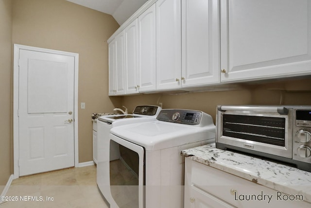 1521 Nottingham Knoll Dr, Jacksonville, FL 32225 - laundry room with independent washer and dryer, cabinet space, and light tile patterned floors