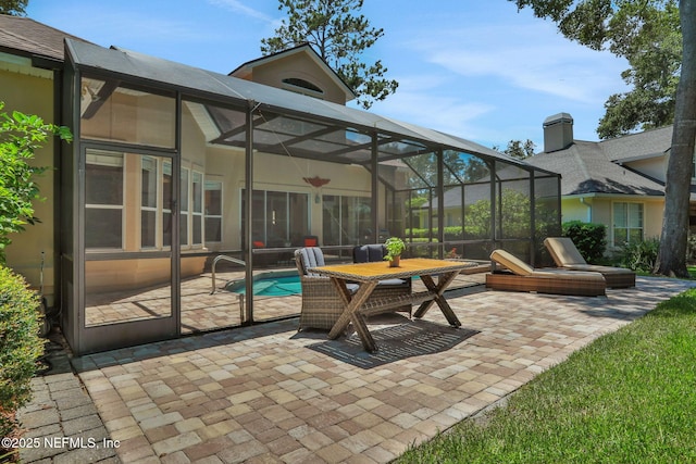 1521 Nottingham Knoll Dr, Jacksonville, FL 32225 - view of patio with a lanai and an outdoor pool