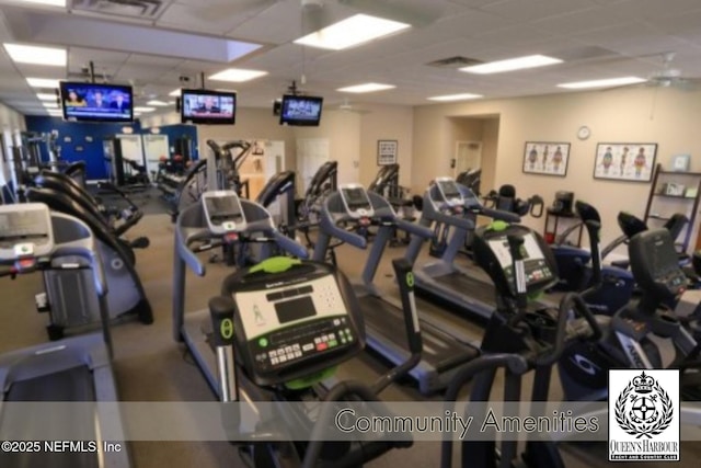 1521 Nottingham Knoll Dr, Jacksonville, FL 32225 - gym featuring a drop ceiling