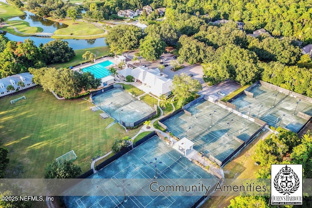 1521 Nottingham Knoll Dr, Jacksonville, FL 32225 - drone / aerial view of a large body of water and a pool