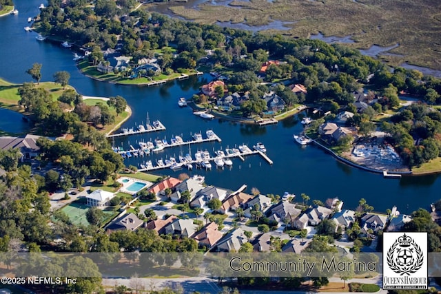 1521 Nottingham Knoll Dr, Jacksonville, FL 32225 - aerial view of property and surrounding area featuring a large body of water and a marina