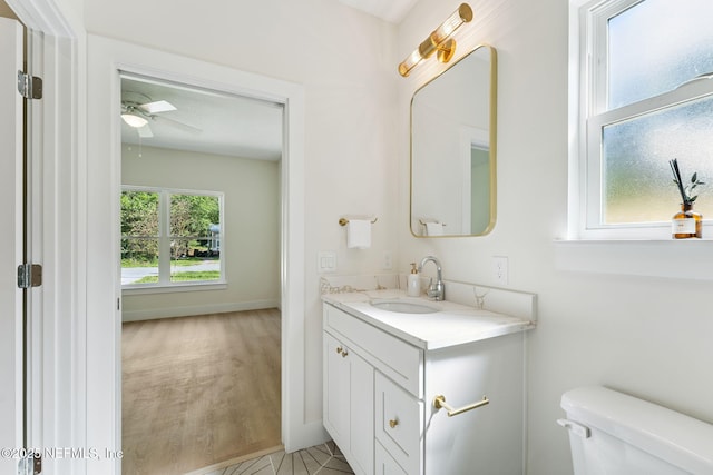 981 Butler Ave, Saint Augustine, FL 32084 - half bath featuring vanity and ceiling fan