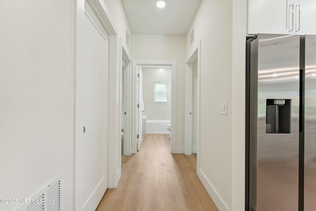 981 Butler Ave, Saint Augustine, FL 32084 - hallway with light wood finished floors and recessed lighting