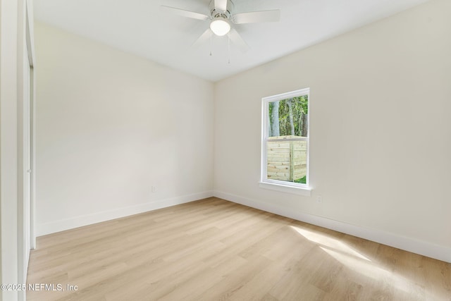 981 Butler Ave, Saint Augustine, FL 32084 - empty room with light wood-style flooring and ceiling fan