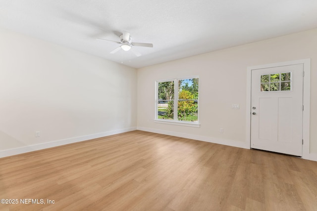989 Butler Ave, Saint Augustine, FL 32084 - entryway featuring light wood finished floors and ceiling fan