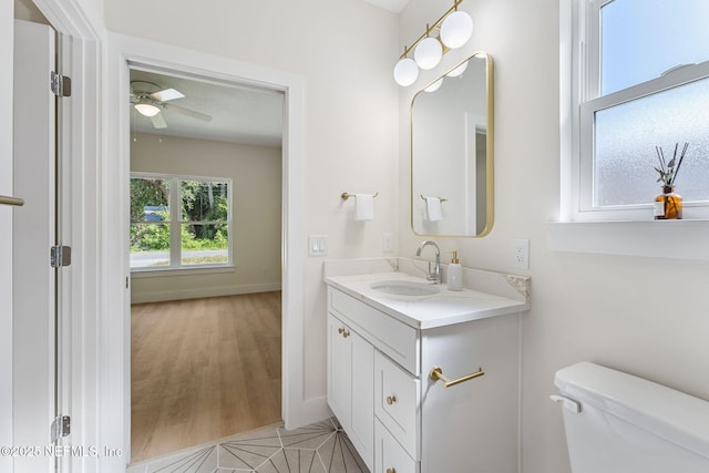 989 Butler Ave, Saint Augustine, FL 32084 - bathroom with vanity and a ceiling fan