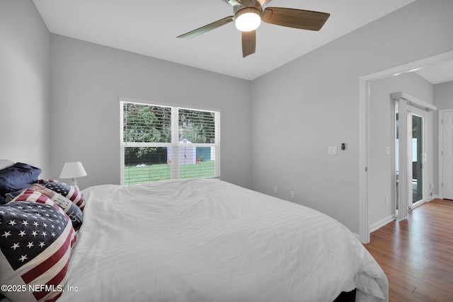 724 N Pine Ave, Green Cove Springs, FL 32043 - bedroom with wood finished floors and ceiling fan