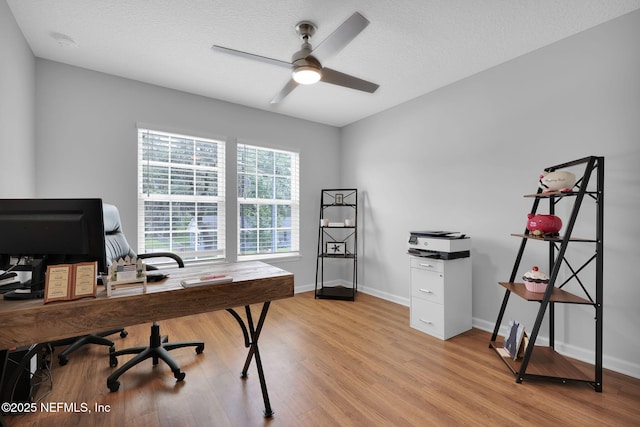 724 N Pine Ave, Green Cove Springs, FL 32043 - office area featuring a ceiling fan and light wood-type flooring