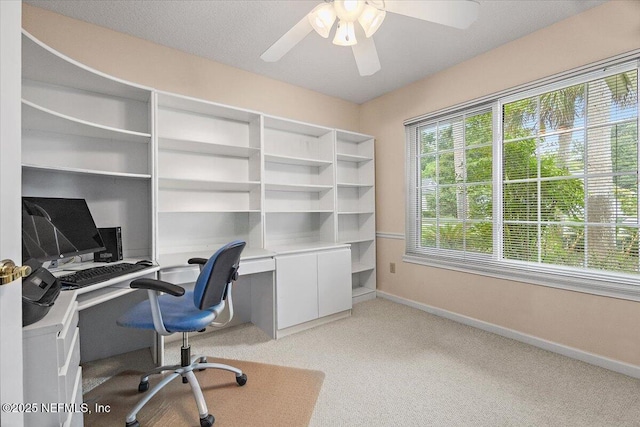 1121 Linkside Ct E, Atlantic Beach, FL 32233 - office space with ceiling fan and light carpet
