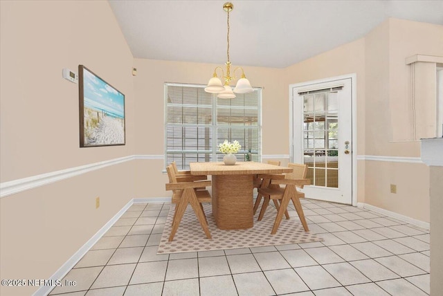 1121 Linkside Ct E, Atlantic Beach, FL 32233 - dining room featuring a chandelier and light tile patterned flooring