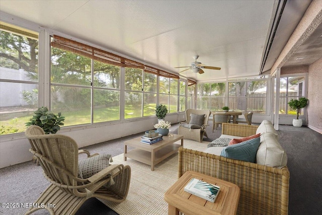 1121 Linkside Ct E, Atlantic Beach, FL 32233 - sunroom / solarium featuring ceiling fan and outdoor lounge area