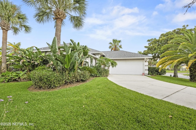 1419 Linkside Dr, Atlantic Beach, FL 32233 - obstructed view of property with driveway, a garage, and a front yard
