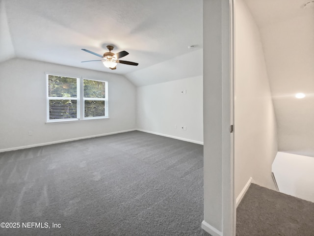 1090 Lauriston Dr, Saint Johns, FL 32259 - bonus room featuring lofted ceiling, a ceiling fan, and dark carpet