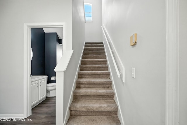 14410 Pelican Bay Ct, Jacksonville, FL 32224 - stairs featuring baseboards and wood finished floors