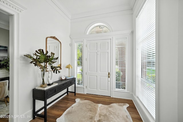24237 Marsh Landing Pkwy, Ponte Vedra Beach, FL 32082 - entryway featuring ornamental molding and dark wood-style floors