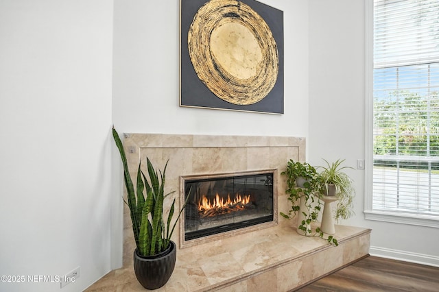 24237 Marsh Landing Pkwy, Ponte Vedra Beach, FL 32082 - detailed view of a tiled fireplace and wood finished floors
