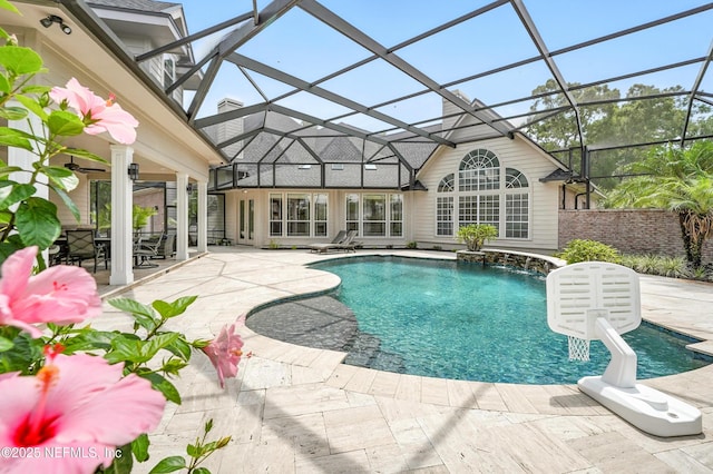 24237 Marsh Landing Pkwy, Ponte Vedra Beach, FL 32082 - outdoor pool featuring a patio and glass enclosure