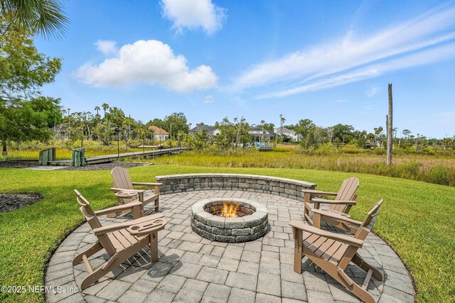 24237 Marsh Landing Pkwy, Ponte Vedra Beach, FL 32082 - view of patio featuring a fire pit
