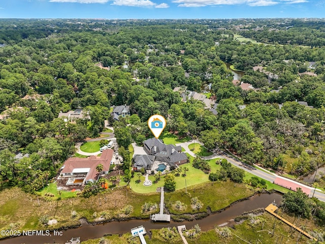 24237 Marsh Landing Pkwy, Ponte Vedra Beach, FL 32082 - aerial view of property's location with a heavily wooded area and a nearby body of water