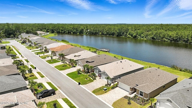 29 Lagoon Way, Palm Coast, FL 32137 - aerial perspective of suburban area with a large body of water and a heavily wooded area