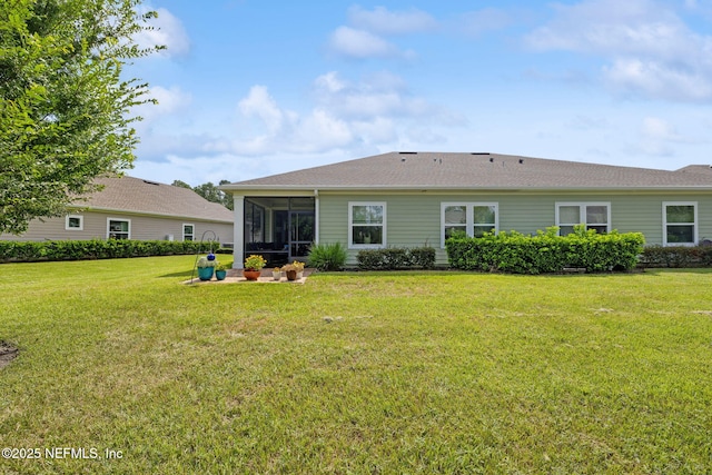 3146 Villa Vera Ct, Jacksonville, FL 32246 - back of property featuring a sunroom, a yard, and a patio