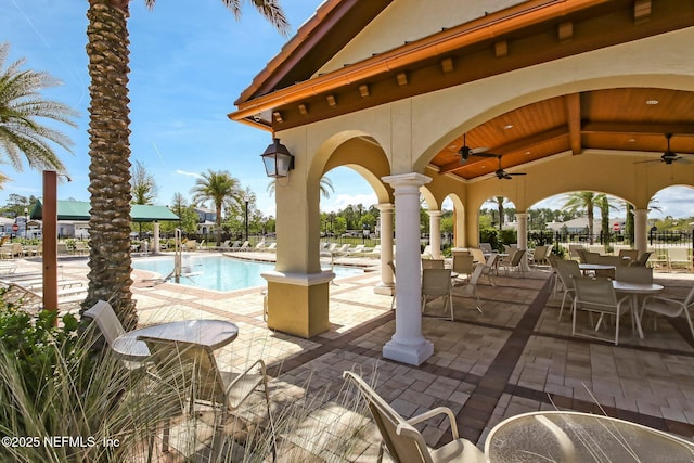3146 Villa Vera Ct, Jacksonville, FL 32246 - view of patio / terrace featuring a ceiling fan and a community pool