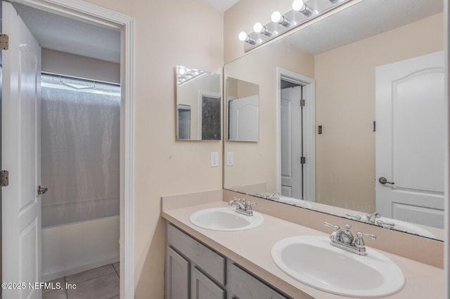 3350 Silverado Cir, Green Cove Springs, FL 32043 - full bathroom with double vanity, tile patterned floors, and  shower combination