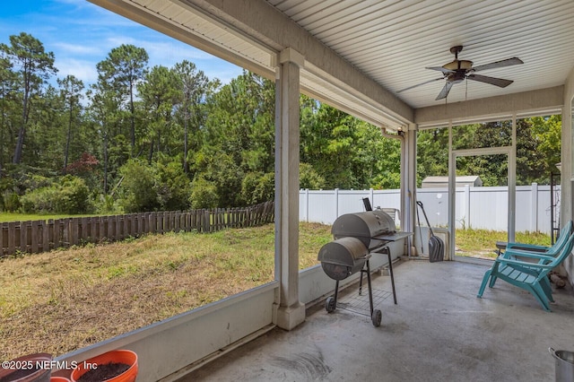 3350 Silverado Cir, Green Cove Springs, FL 32043 - sunroom featuring ceiling fan