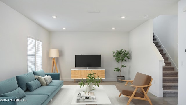 324 Higgins Loop, Saint Augustine, FL 32092 - living room with stairway, recessed lighting, and wood finished floors