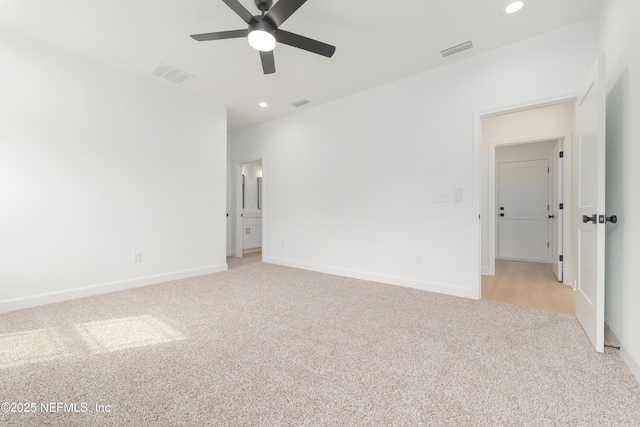 1861 Openwoods Rd, Middleburg, FL 32068 - spare room with light carpet, a ceiling fan, and recessed lighting