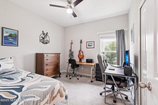 148 Ancient Island Dr, Saint Augustine, FL 32080 - bedroom with carpet, a desk, and a ceiling fan