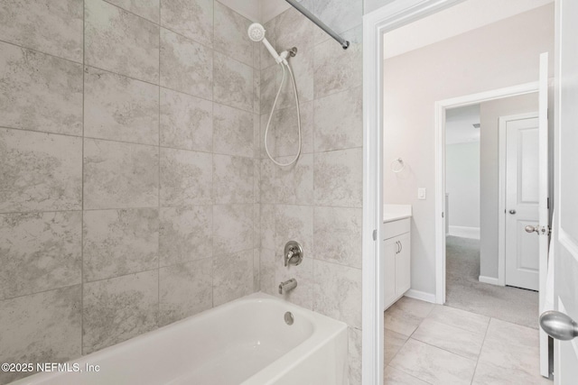 148 Ancient Island Dr, Saint Augustine, FL 32080 - full bath with tub / shower combination, vanity, and tile patterned flooring