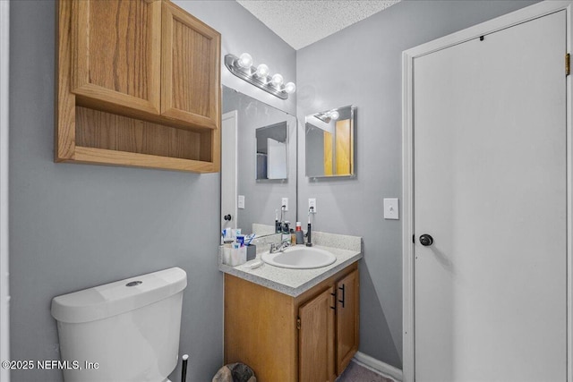 7632 Rain Forest Dr W, Jacksonville, FL 32277 - half bath with vanity and a textured ceiling