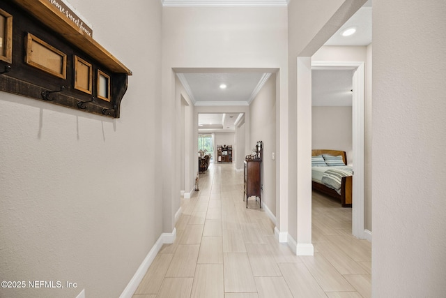 121 Seamount Way, Saint Augustine, FL 32092 - hallway with ornamental molding and recessed lighting