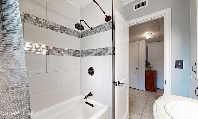 5110 Janice Cir E, Jacksonville, FL 32210 - bathroom with shower / bath combination with curtain and tile patterned floors