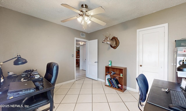 5110 Janice Cir E, Jacksonville, FL 32210 - office space featuring ceiling fan, light tile patterned floors, and a textured ceiling