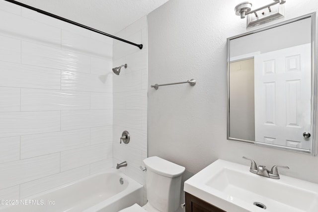 3349 Gilmore St, Jacksonville, FL 32205 - bathroom with vanity,  shower combination, and a textured wall