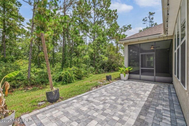 1103 Orchard Oriole Pl, Middleburg, FL 32068 - view of patio / terrace featuring a sunroom and ceiling fan