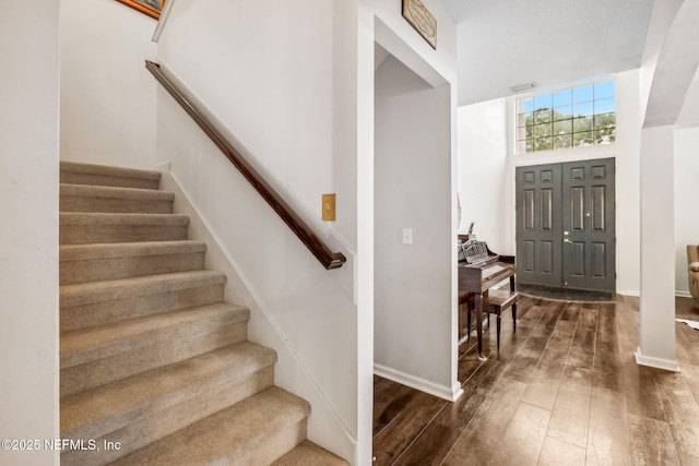 1020 Candlebark Dr, Jacksonville, FL 32225 - foyer featuring stairs and dark wood-type flooring