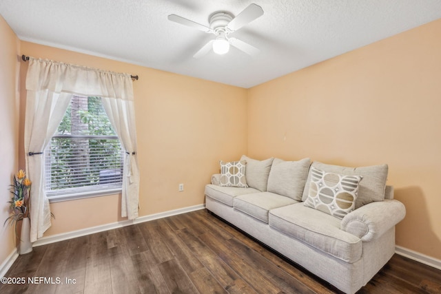 1020 Candlebark Dr, Jacksonville, FL 32225 - living area with wood finished floors, ceiling fan, and a textured ceiling