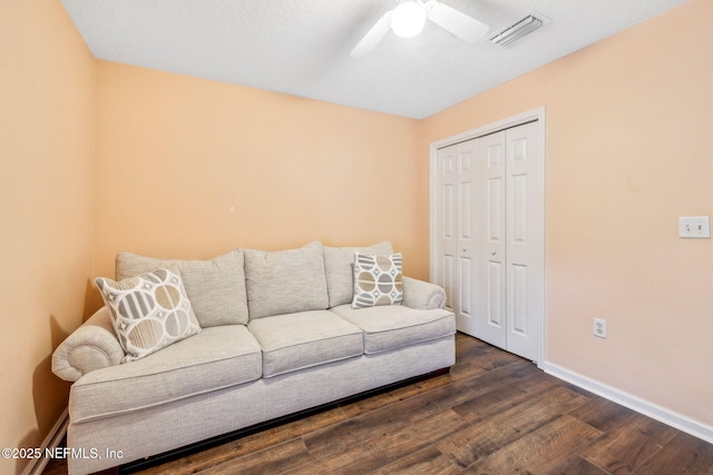 1020 Candlebark Dr, Jacksonville, FL 32225 - living room featuring dark wood finished floors and a ceiling fan