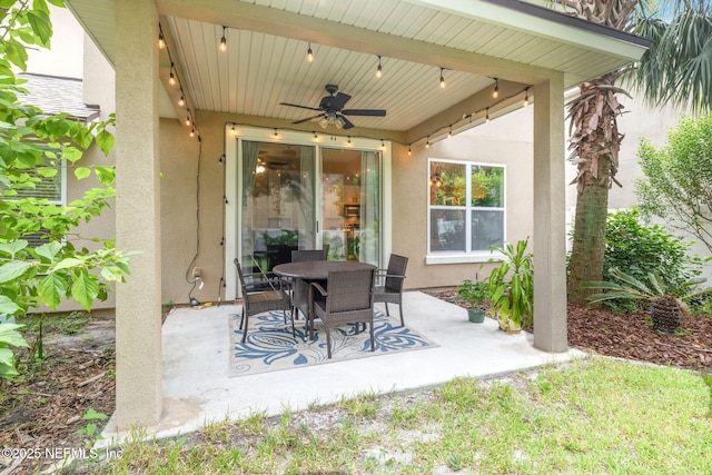 1020 Candlebark Dr, Jacksonville, FL 32225 - view of patio featuring ceiling fan and outdoor dining space