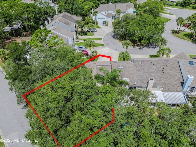 335 Sunrise Cir, Neptune Beach, FL 32266 - aerial view of residential area featuring property boundaries highlighted