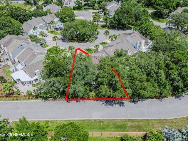 335 Sunrise Cir, Neptune Beach, FL 32266 - aerial view of residential area with property parcel outlined