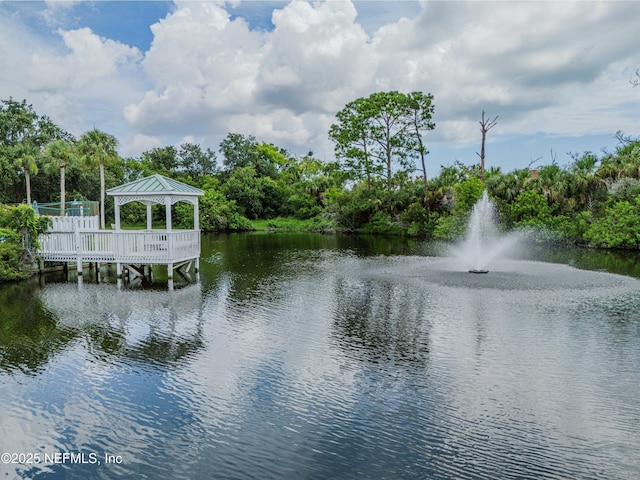 335 Sunrise Cir, Neptune Beach, FL 32266 - dock area featuring a gazebo and a water view