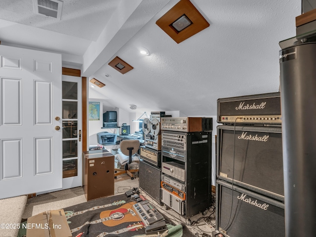 335 Sunrise Cir, Neptune Beach, FL 32266 - office area featuring vaulted ceiling