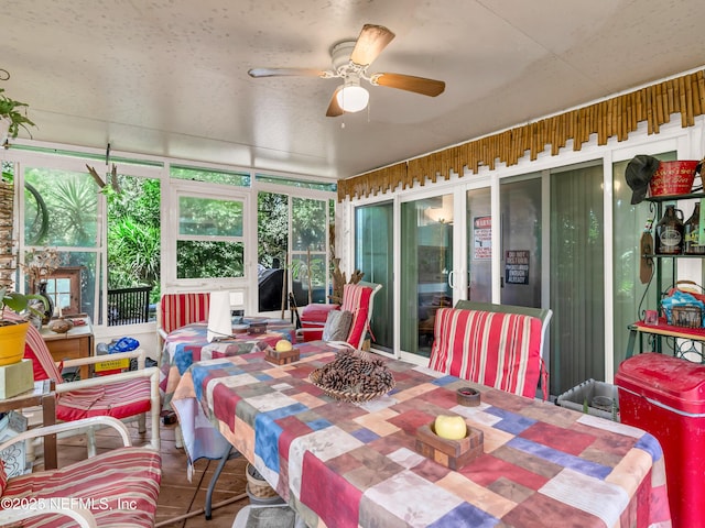335 Sunrise Cir, Neptune Beach, FL 32266 - sunroom featuring a ceiling fan