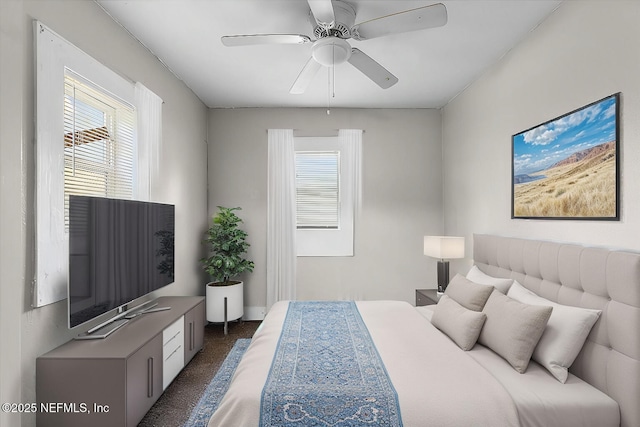 3607 Gilmore St, Jacksonville, FL 32205 - bedroom featuring multiple windows, dark carpet, and ceiling fan