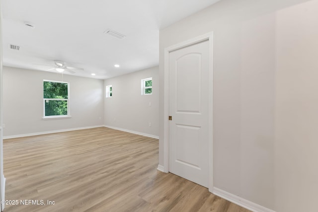 343 Tinsley Rd, Florahome, FL 32140 - spare room with a ceiling fan, plenty of natural light, light wood finished floors, and recessed lighting